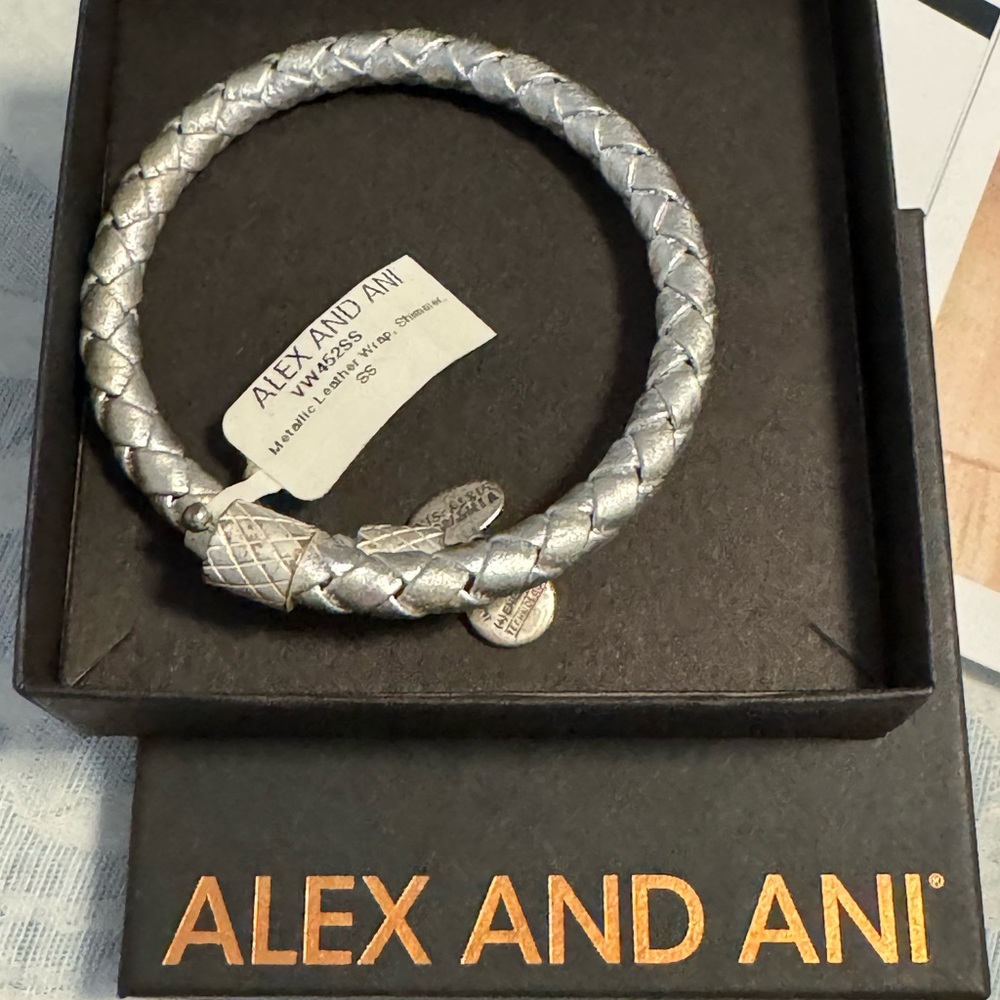 Alex and Ani Silver Twisted Bangle Jewelry